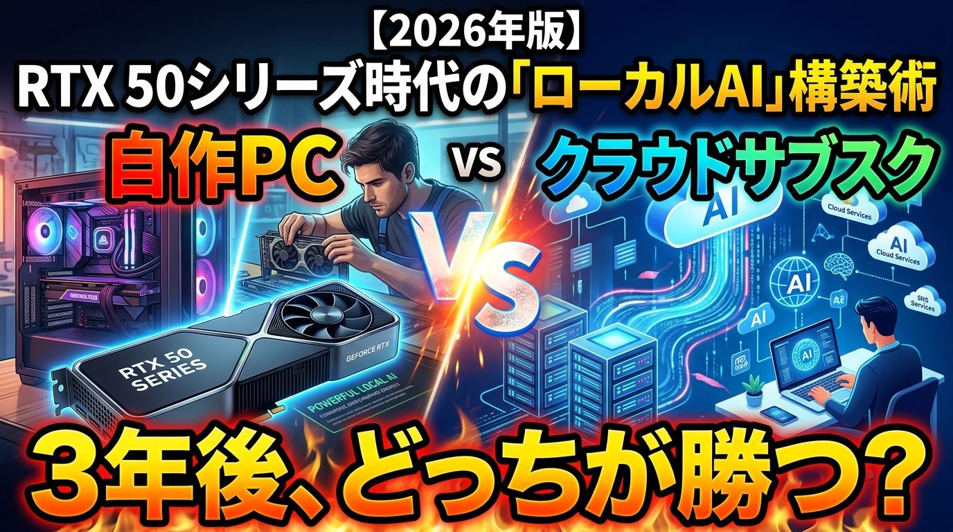 2026年版】RTX 50シリーズ時代の「ローカルAI」構築術：クラウド 